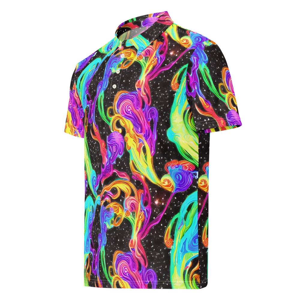 Yuan Whirls on Men's Slim Fit Polo Shirt — Left Front