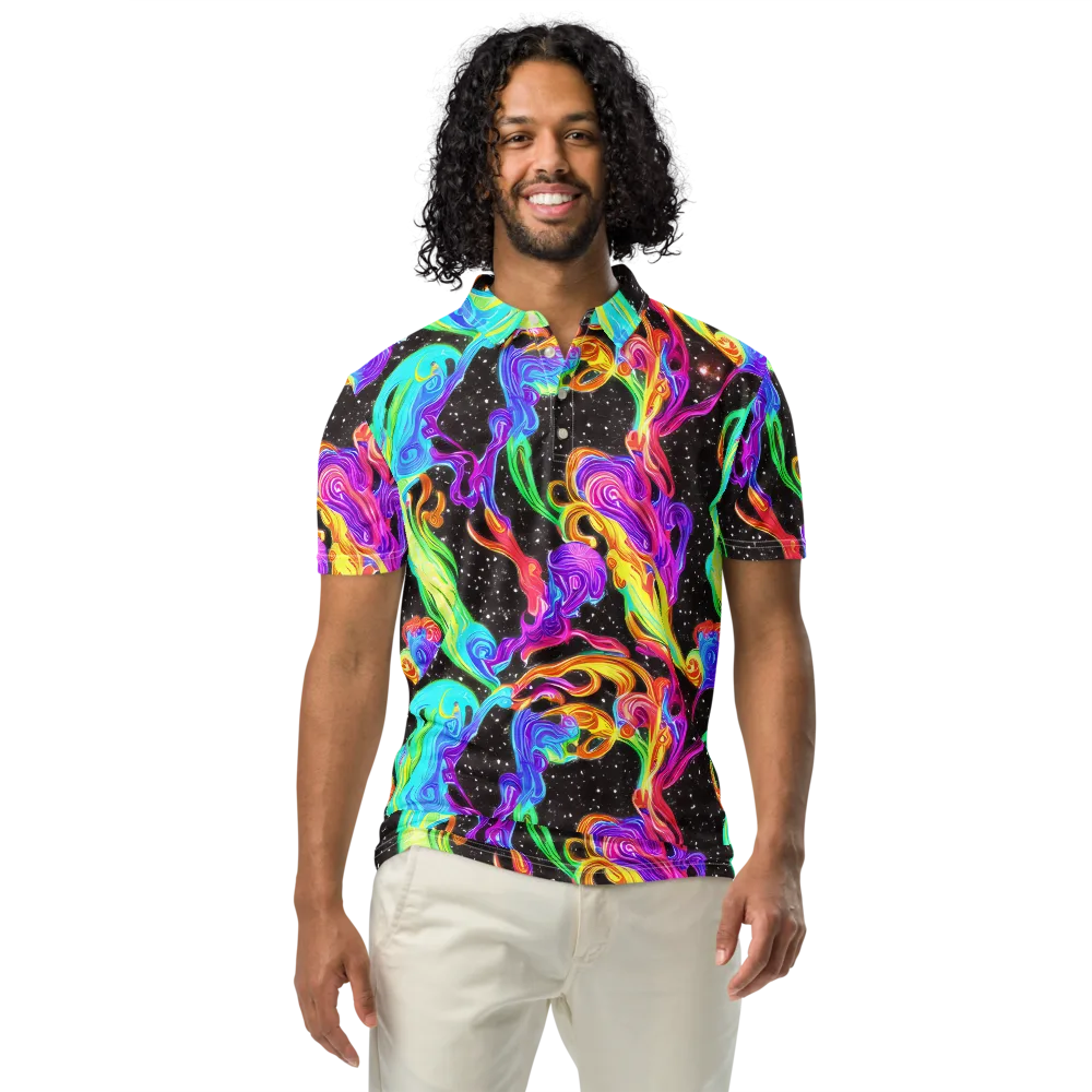 Yuan Whirls on Men's Slim Fit Polo Shirt — Front