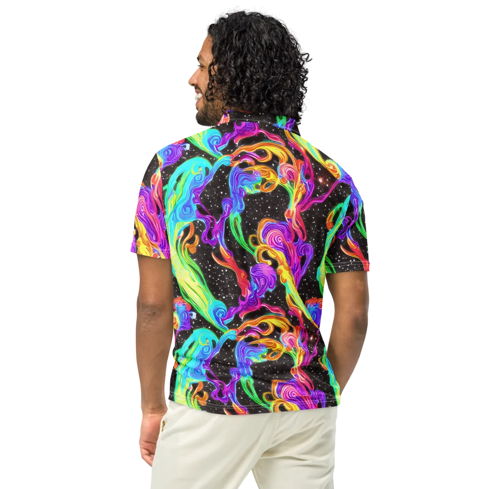 Yuan Whirls on Men's Slim Fit Polo Shirt — Back
