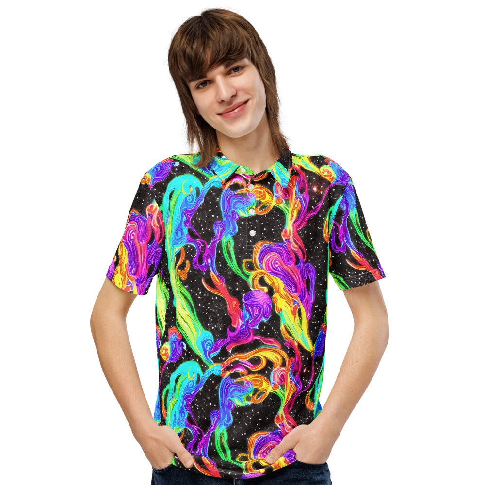 Yuan Whirls on Men's Slim Fit Polo Shirt — Front
