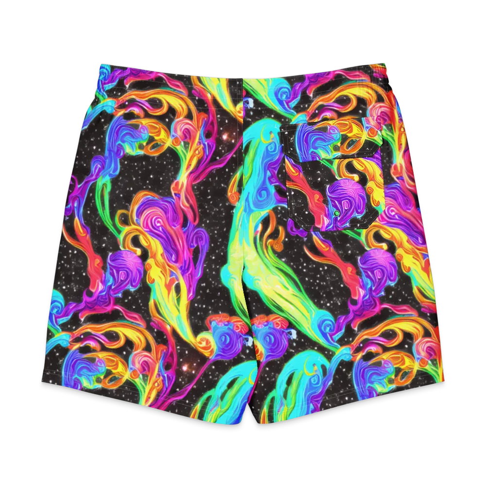Yuan Whirls on Men's Board Shorts — Back
