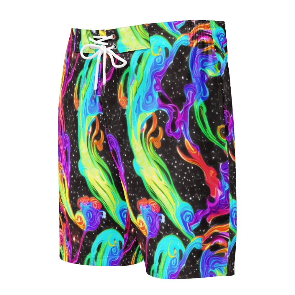 Yuan Whirls on Men's Board Shorts — Front