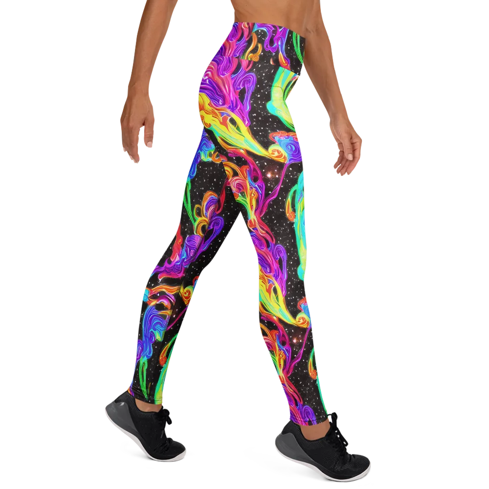 Yuan Whirls on Yoga Leggings — Right