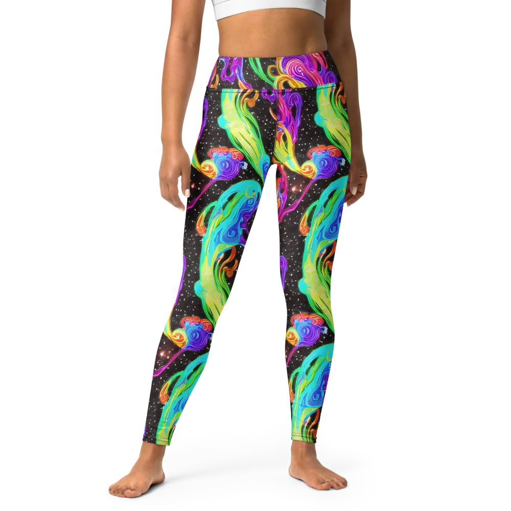 Yuan Whirls on Yoga Leggings — Front
