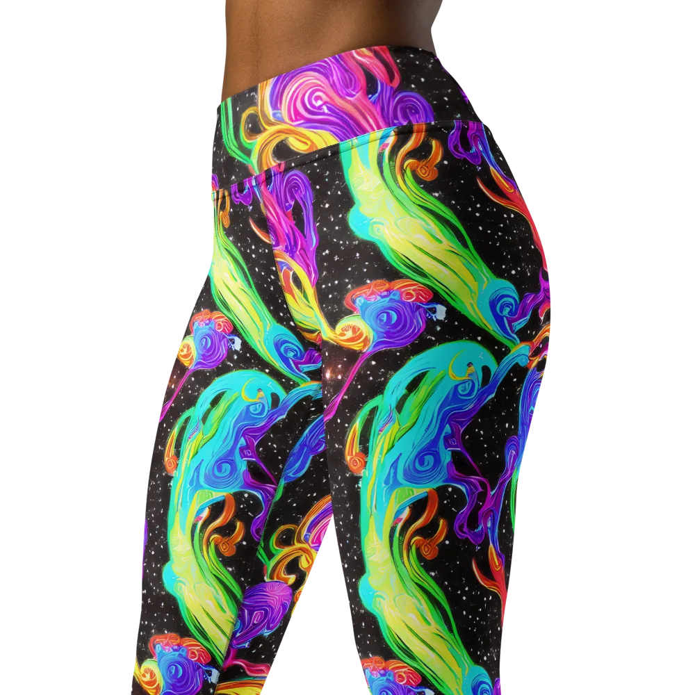 Yuan Whirls on Yoga Leggings — Left Front