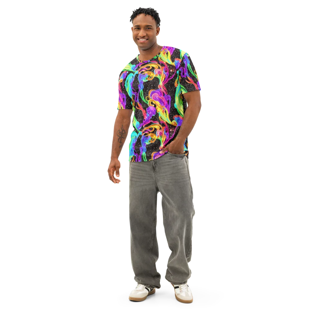 Yuan Whirls on Men's Cotton Crew Neck T-Shirt — Front