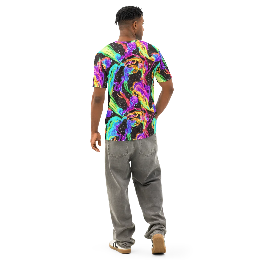 Yuan Whirls on Men's Cotton Crew Neck T-Shirt — Back