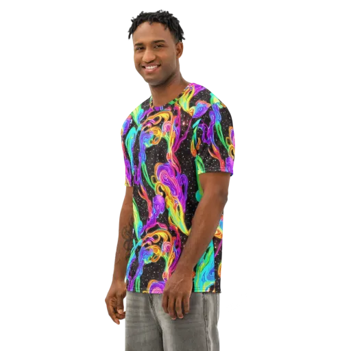 Yuan Whirls on a Men's Cotton Crew Neck T-Shirt
