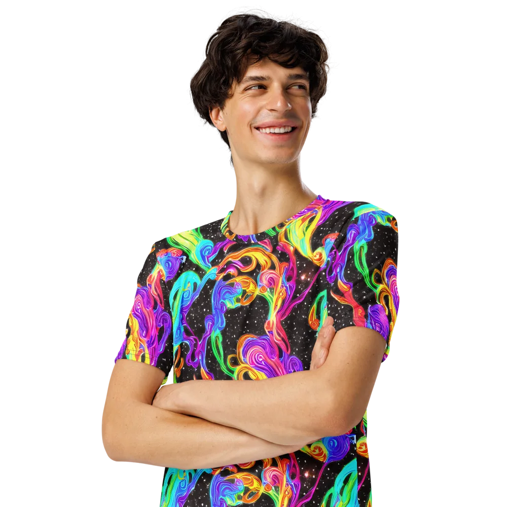 Yuan Whirls on Men's Crew Neck T-Shirt — Left Front