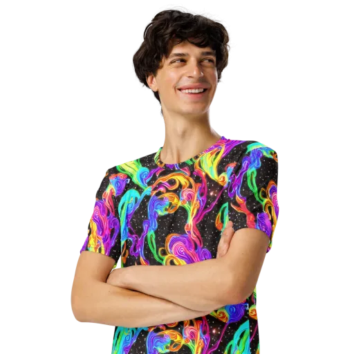 Yuan Whirls on a Men's Crew Neck T-Shirt