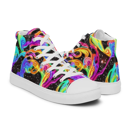 Yuan Whirls on a Men's High Top Canvas Shoes