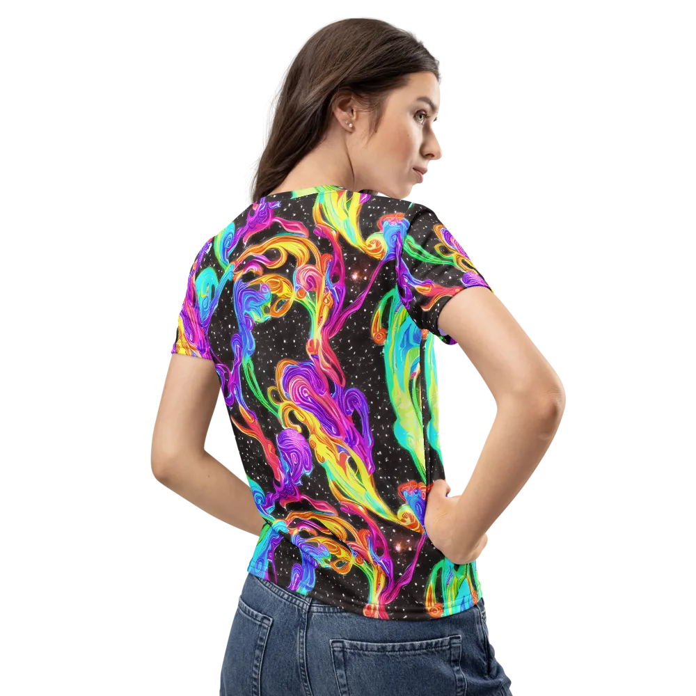 Yuan Whirls on Women's Crew Neck T-Shirt — Back