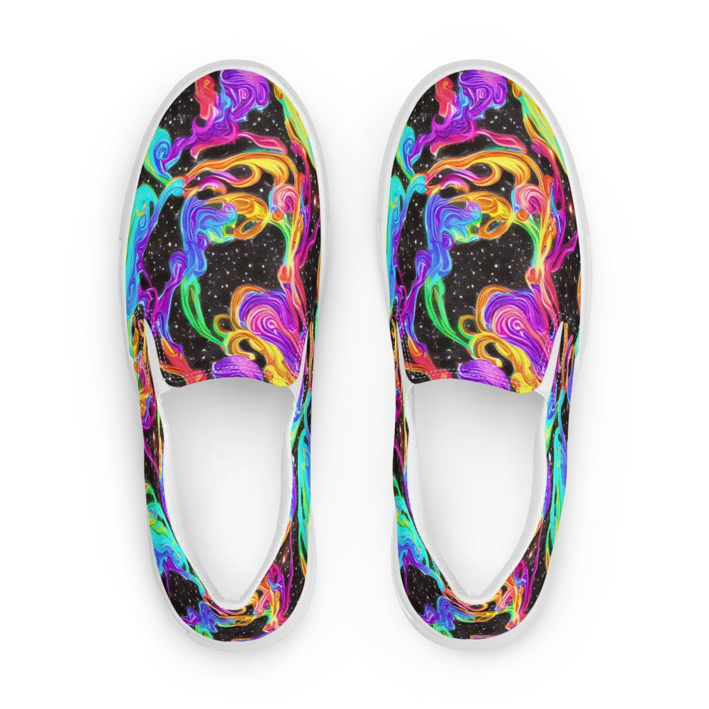 Yuan Whirls on Men's Slip-On Canvas Shoes — Front