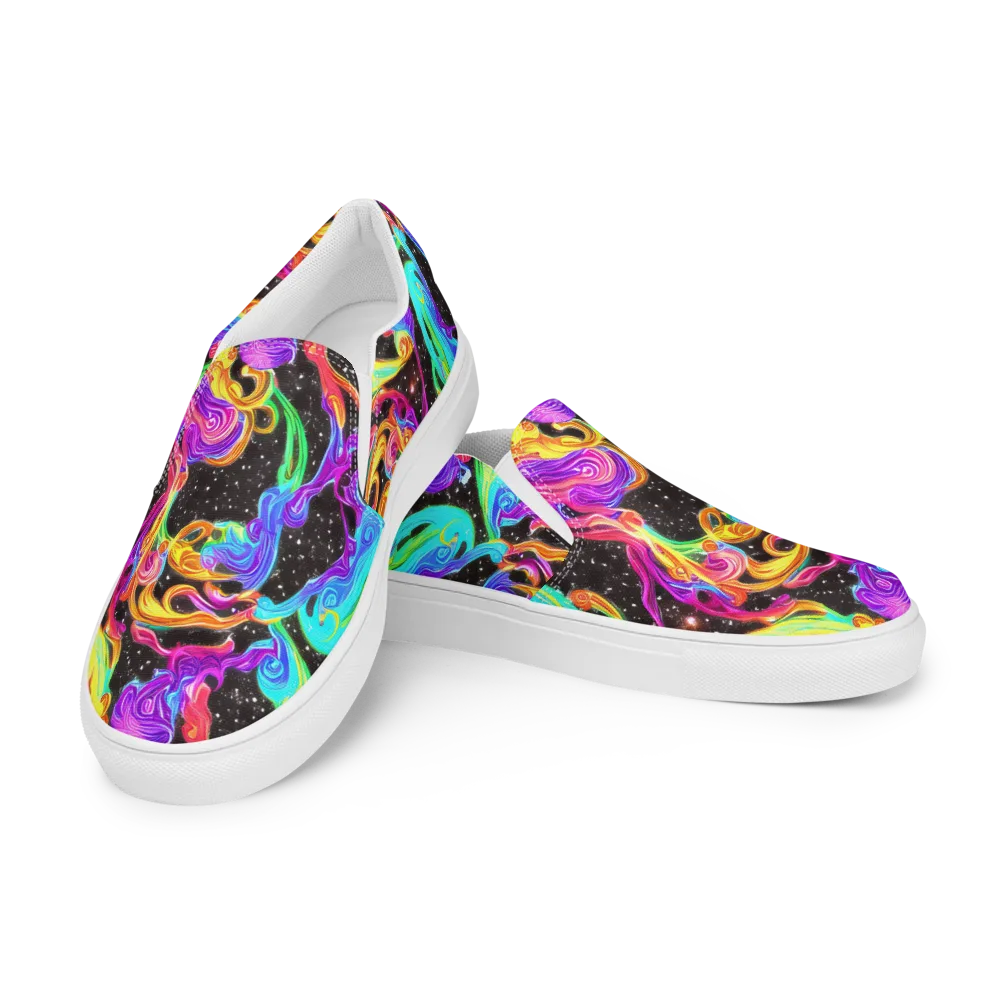 Yuan Whirls on Men's Slip-On Canvas Shoes — Left Front
