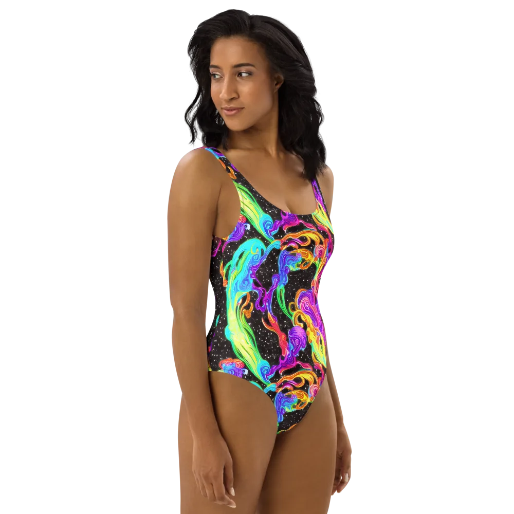 Yuan Whirls on One-Piece Swimsuit — Right