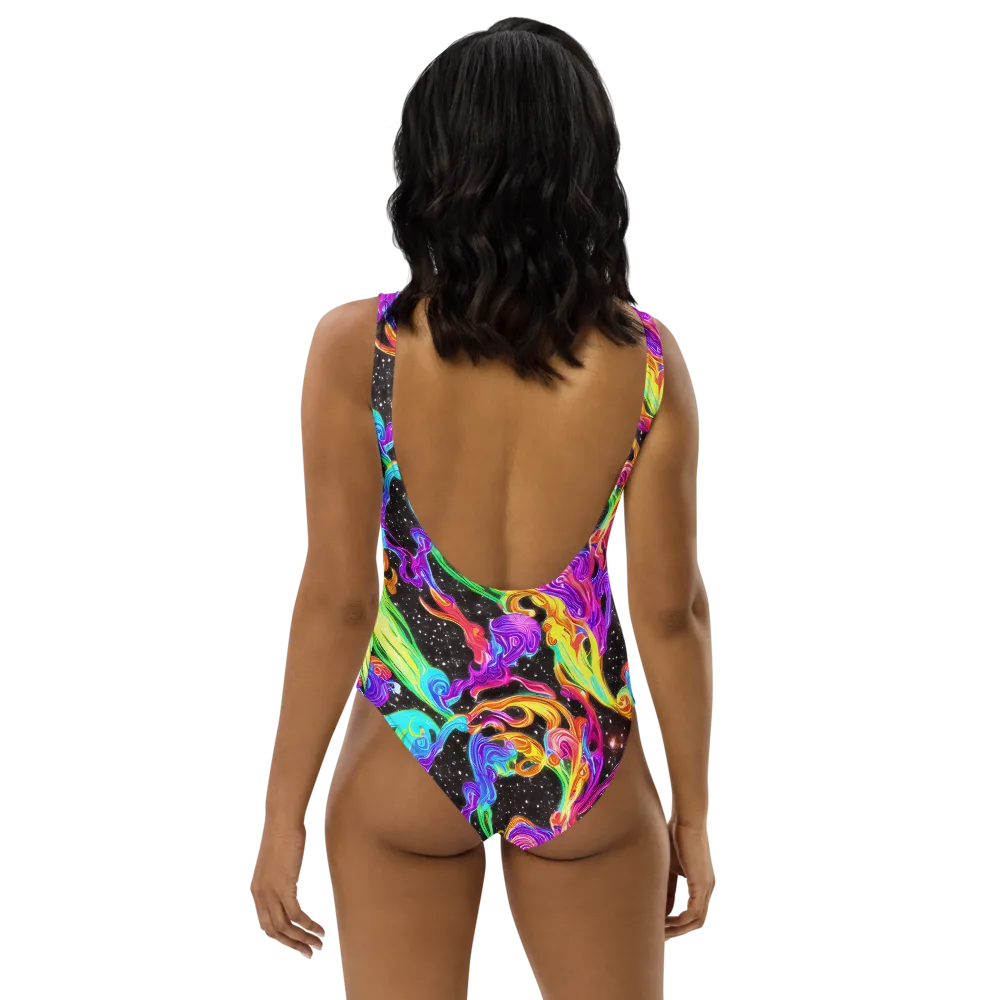 Yuan Whirls on One-Piece Swimsuit — Back