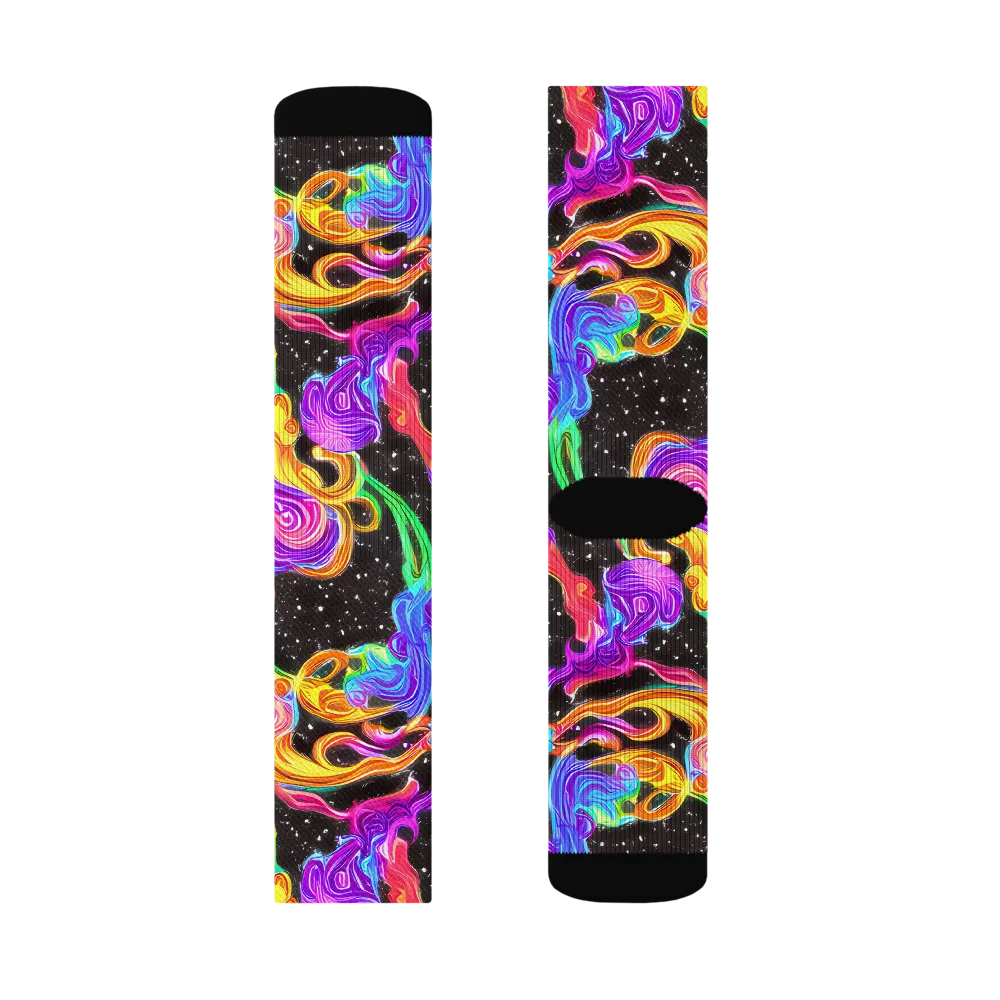 Yuan Whirls on Socks — Right Sock