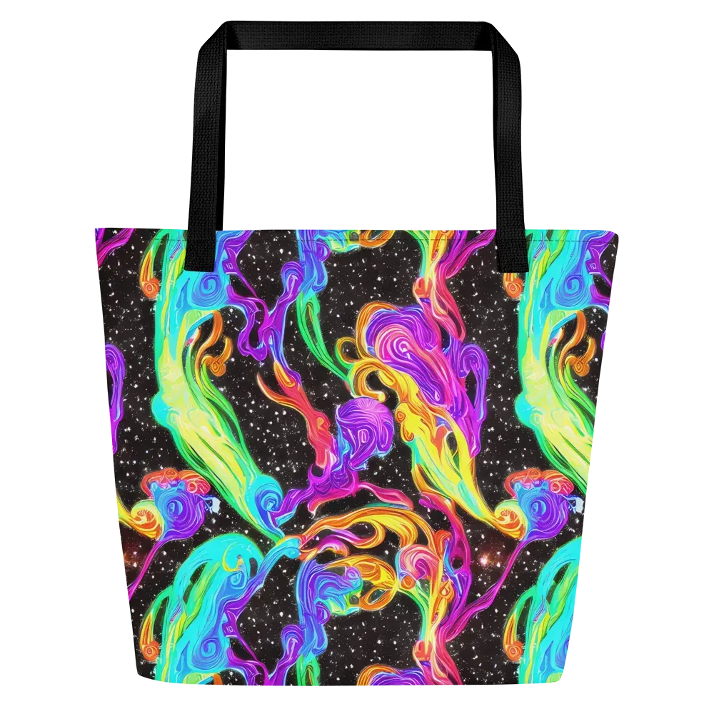 Yuan Whirls on Large Tote Bag W/ Pocket — Front