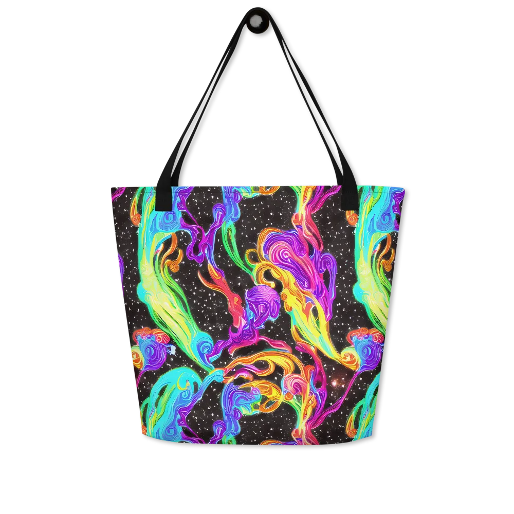 Yuan Whirls on Large Tote Bag W/ Pocket — Front