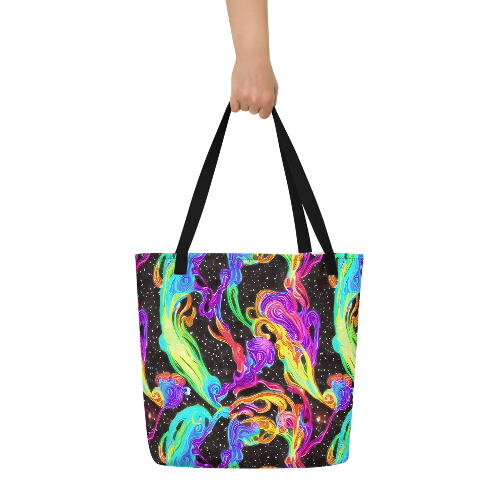 Yuan Whirls on Large Tote Bag W/ Pocket — Front