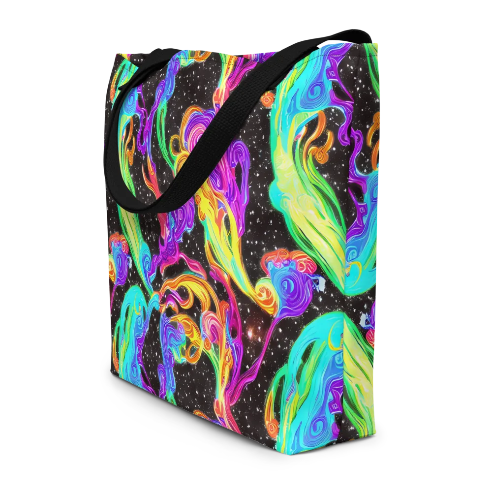 Yuan Whirls on Large Tote Bag W/ Pocket — Front