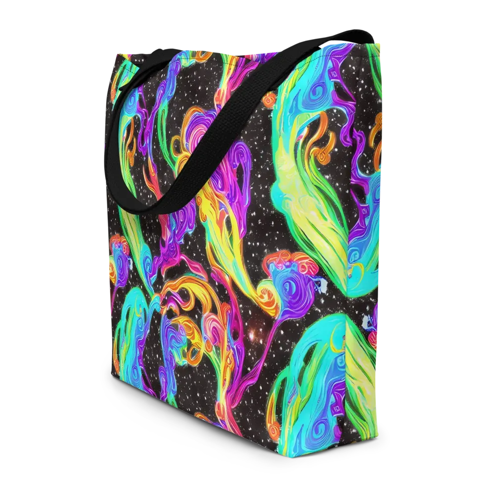 Yuan Whirls on Large Tote Bag W/ Pocket — Front