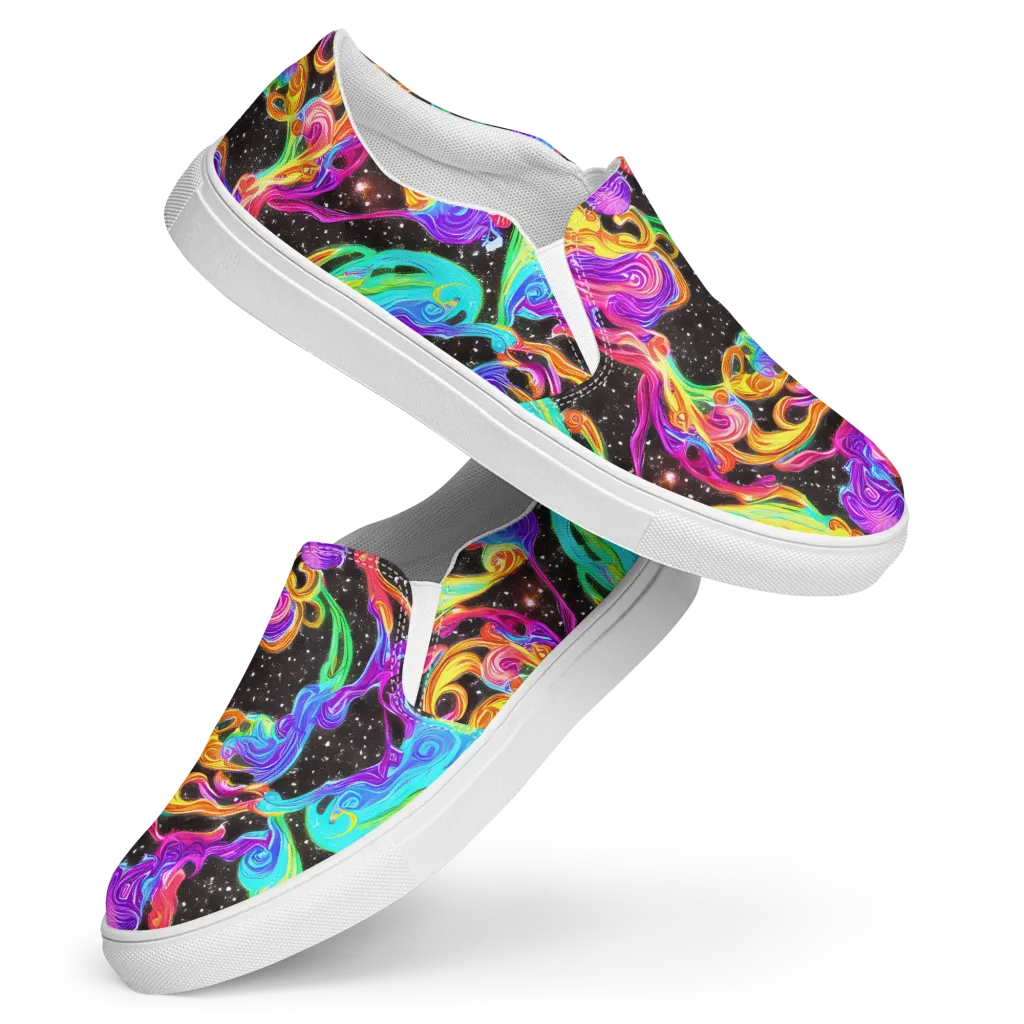 Yuan Whirls on Women's Slip-On Canvas Shoes — Front