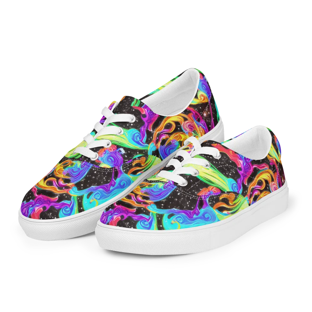 Yuan Whirls on Men's Lace-Up Canvas Shoes — Left Front