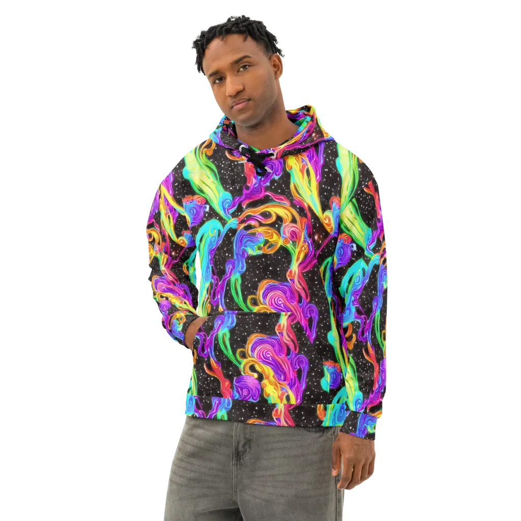 Yuan Whirls on Cotton Hoodie — Left Front