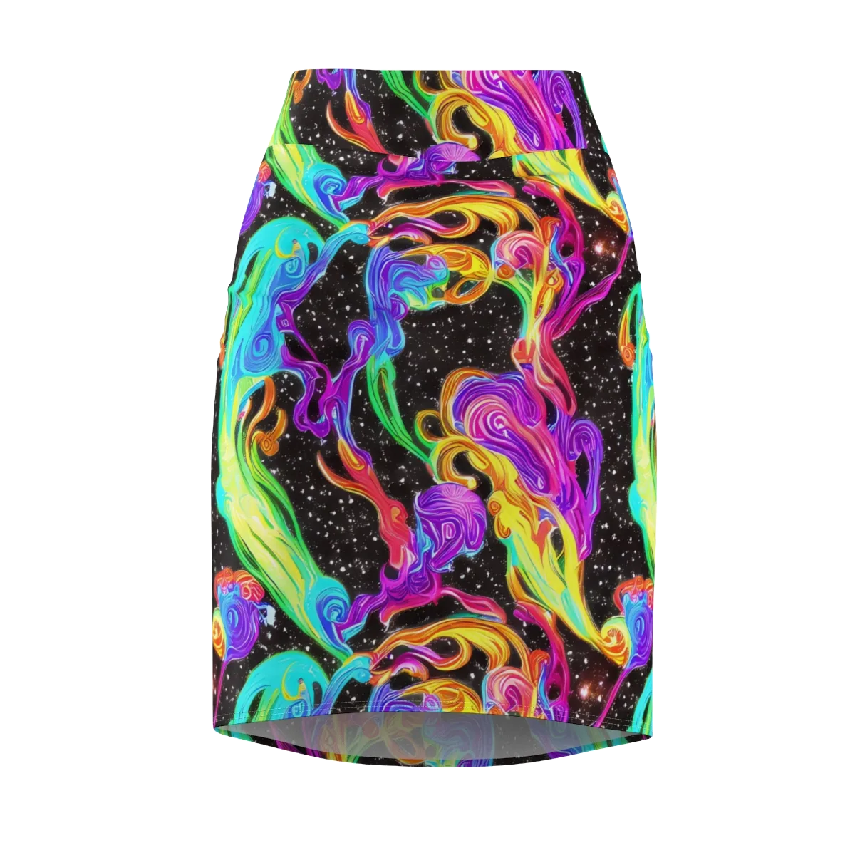 Yuan Whirls on Pencil Skirt — Front