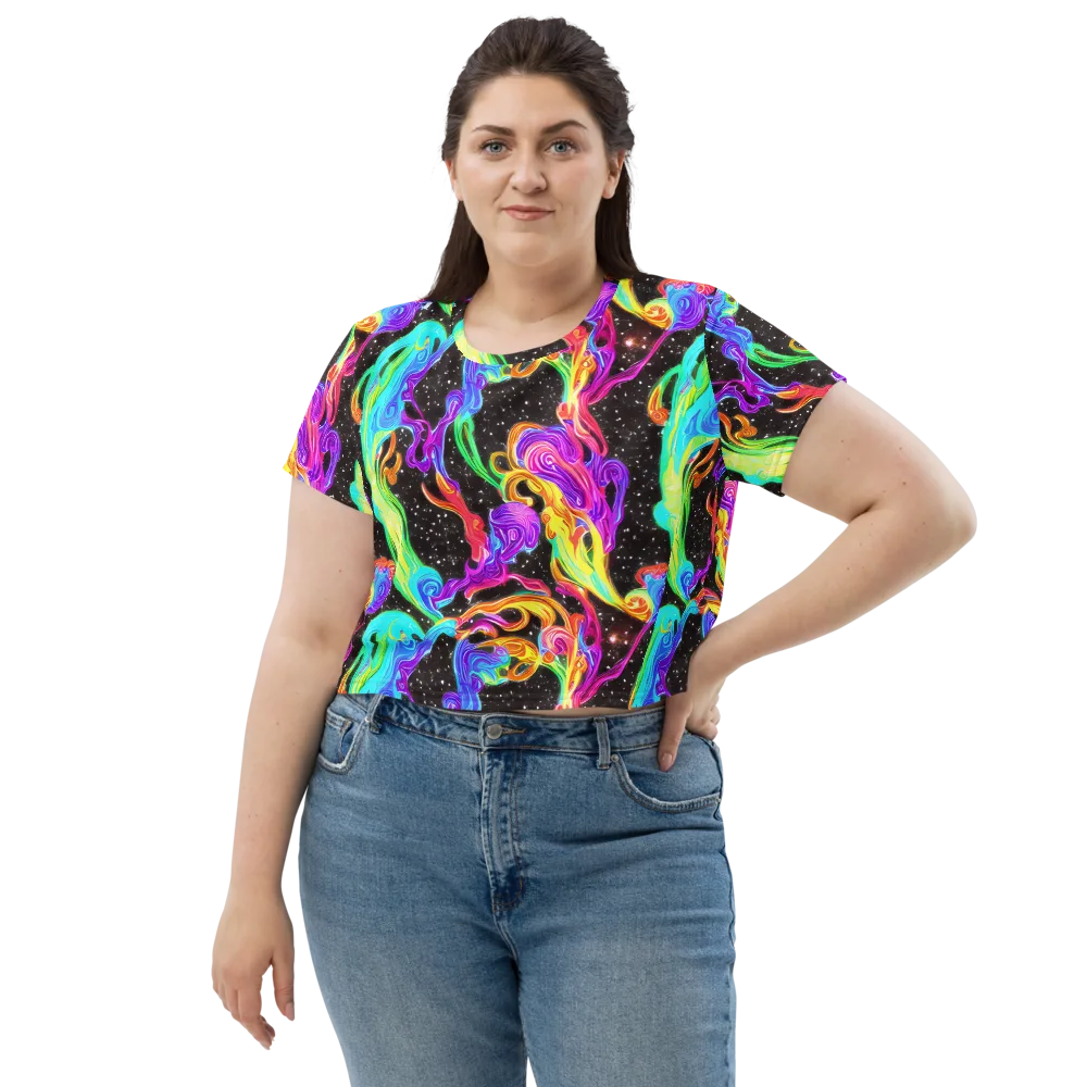 Yuan Whirls on Crop Tee — Front
