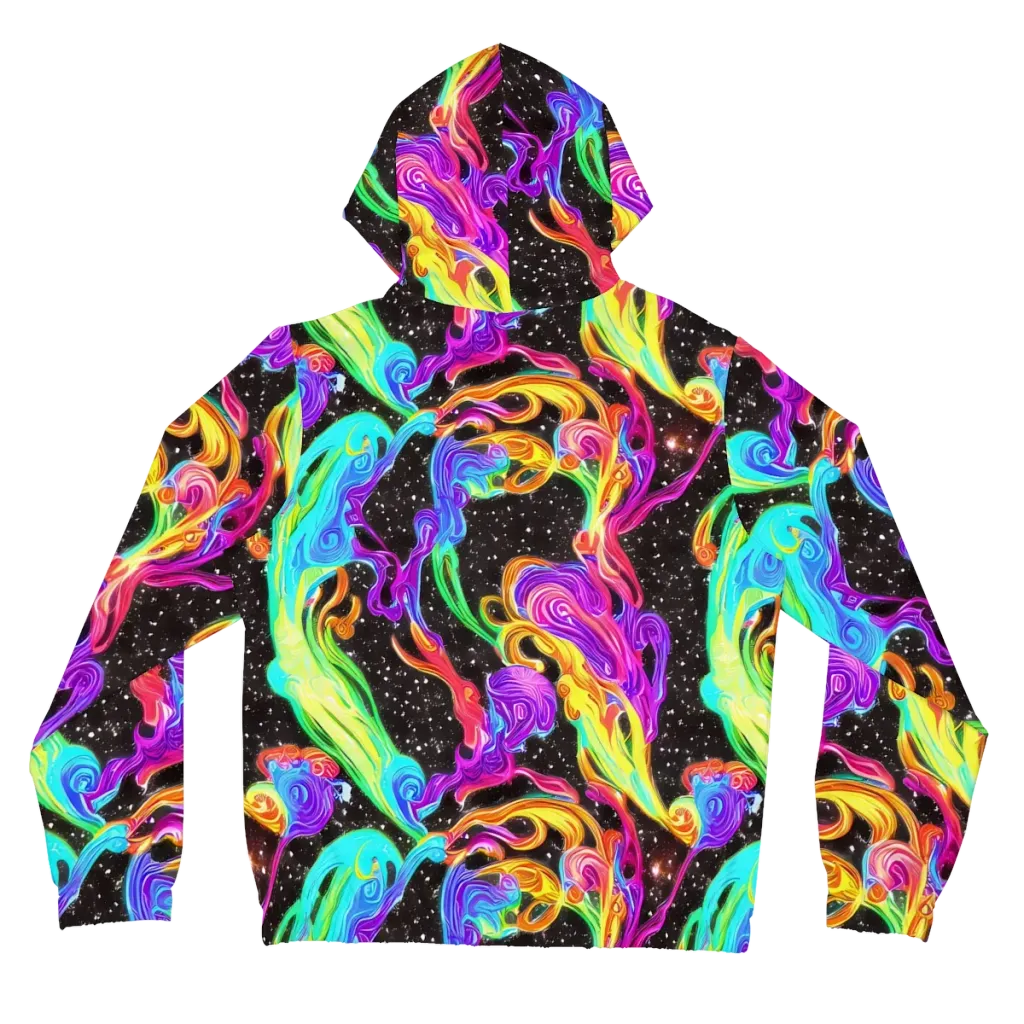 Yuan Whirls on Women's Full-Zip Hoodie — Back