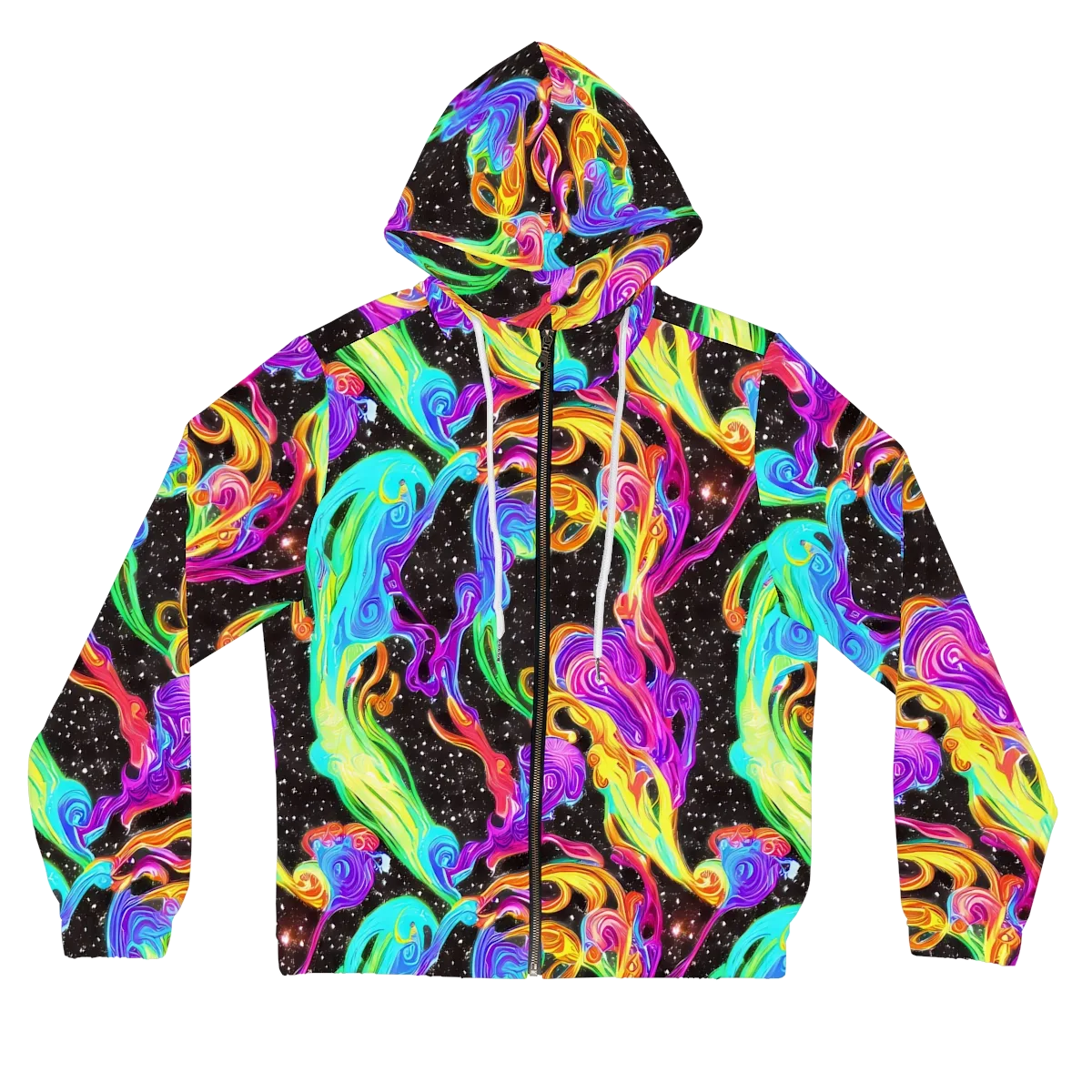 Yuan Whirls on Women's Full-Zip Hoodie — Front