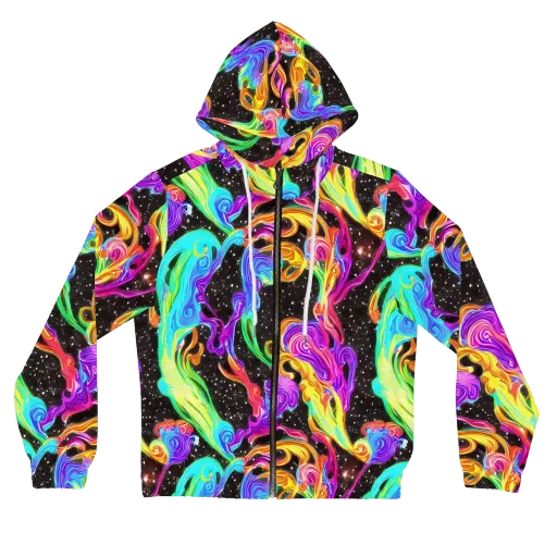 Yuan Whirls on a Women's Full-Zip Hoodie