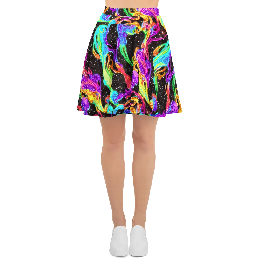 Yuan Whirls on Skater Skirt — Front