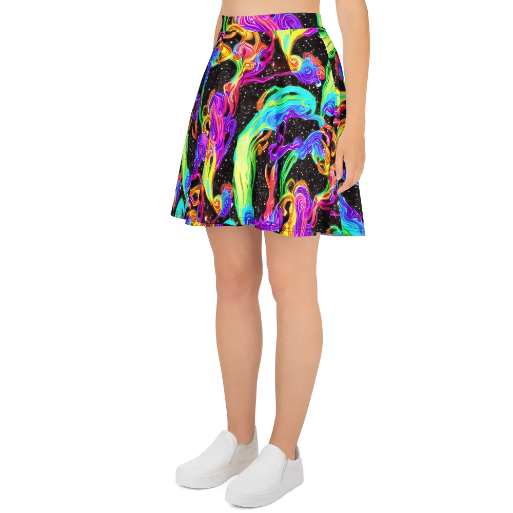 Yuan Whirls on Skater Skirt — Left