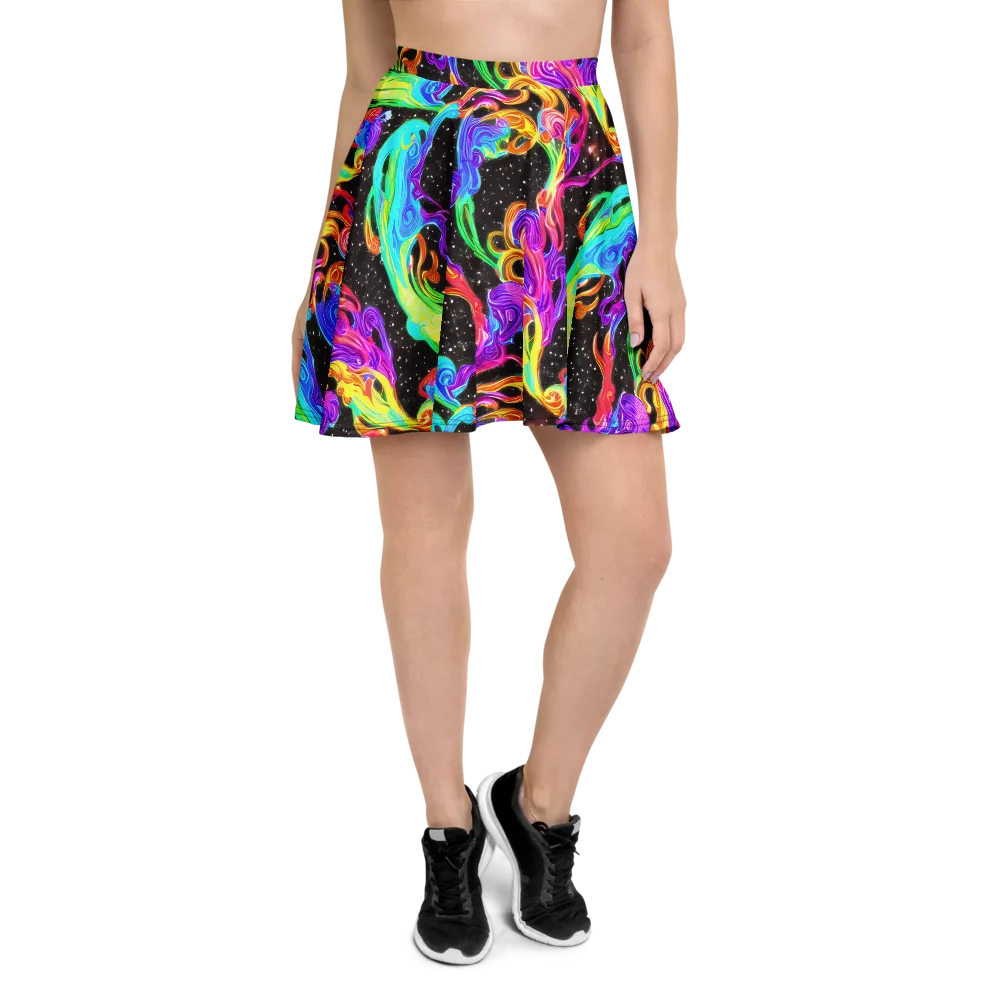 Yuan Whirls on Skater Skirt — Front