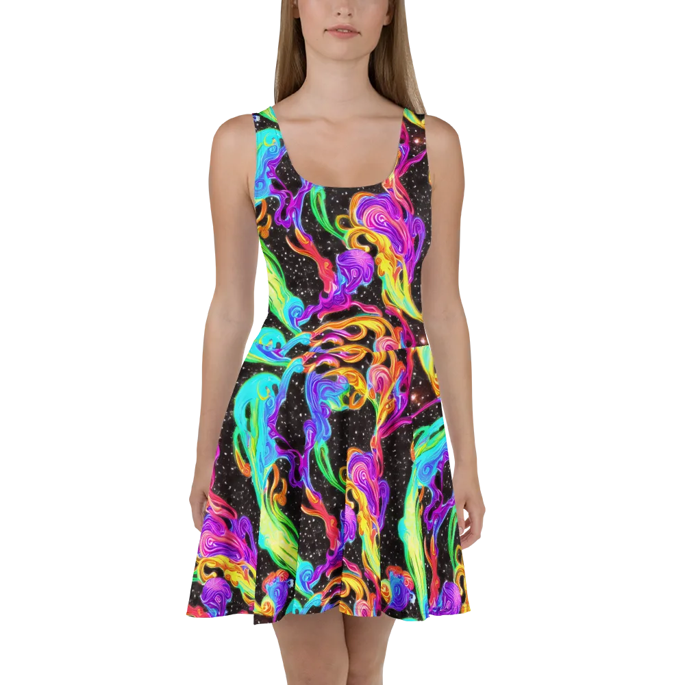 Yuan Whirls on Skater Dress — Front