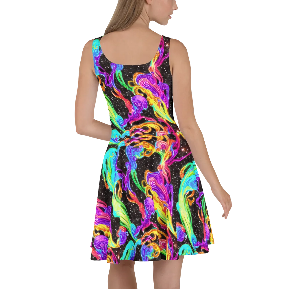 Yuan Whirls on Skater Dress — Back