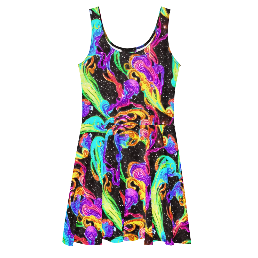 Yuan Whirls on Skater Dress — Front