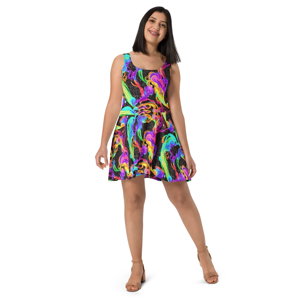 Yuan Whirls on Skater Dress — Front