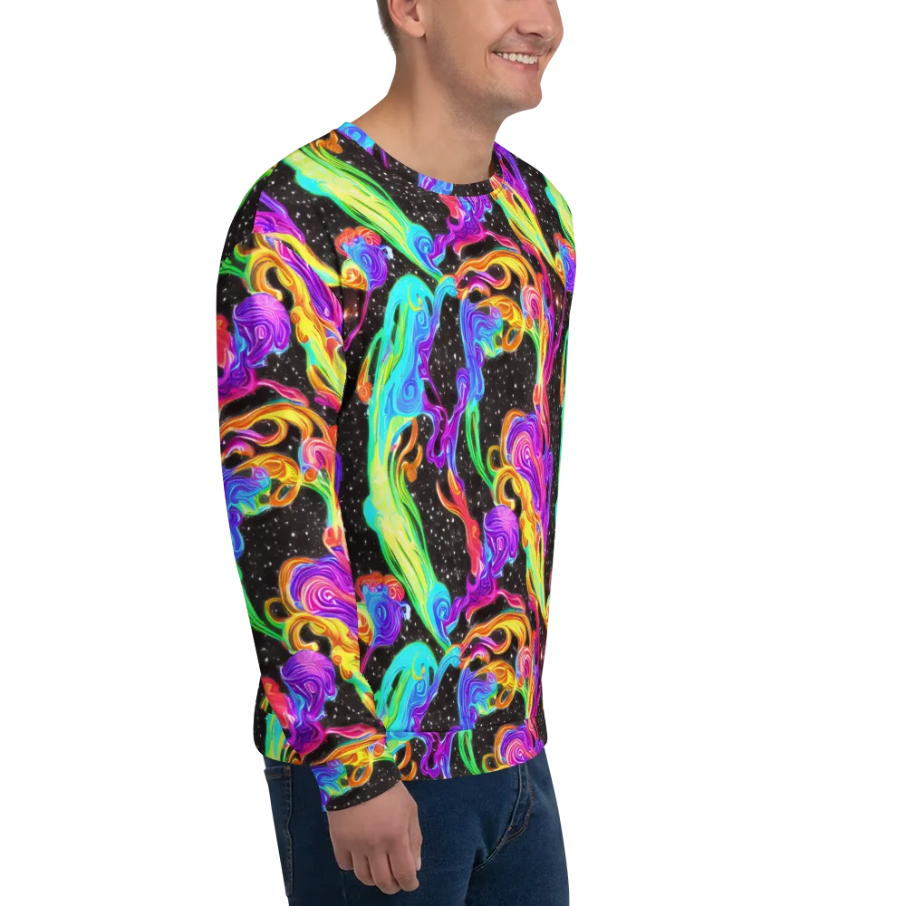 Yuan Whirls on Sweatshirt — Right Front