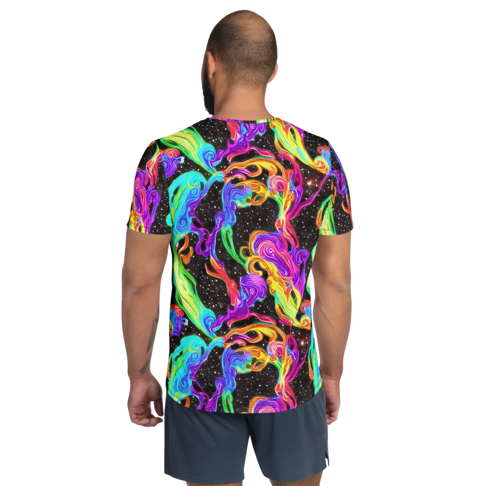 Yuan Whirls on Men's Athletic T-Shirt — Back