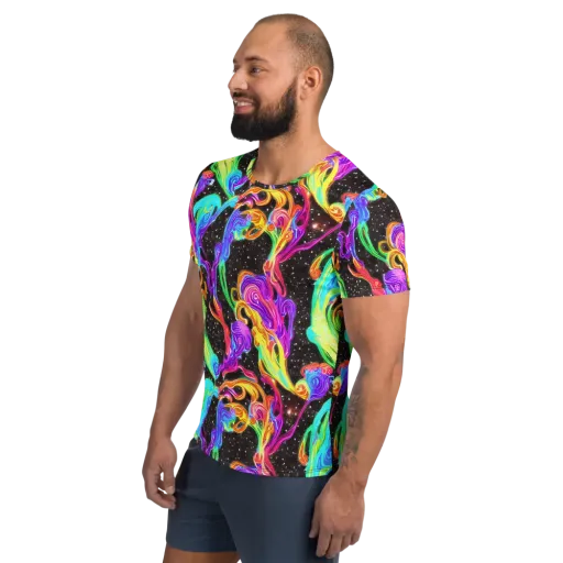 Yuan Whirls on a Men's Athletic T-Shirt