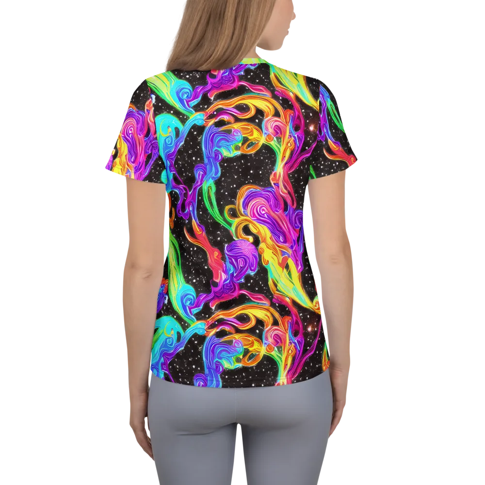 Yuan Whirls on Women's Athletic T-Shirt — Back