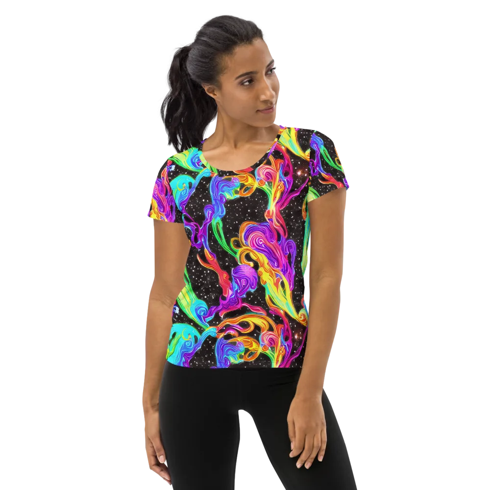 Yuan Whirls on Women's Athletic T-Shirt — Front