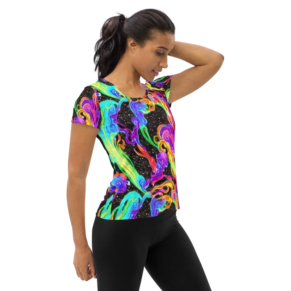 Yuan Whirls on Women's Athletic T-Shirt — Right