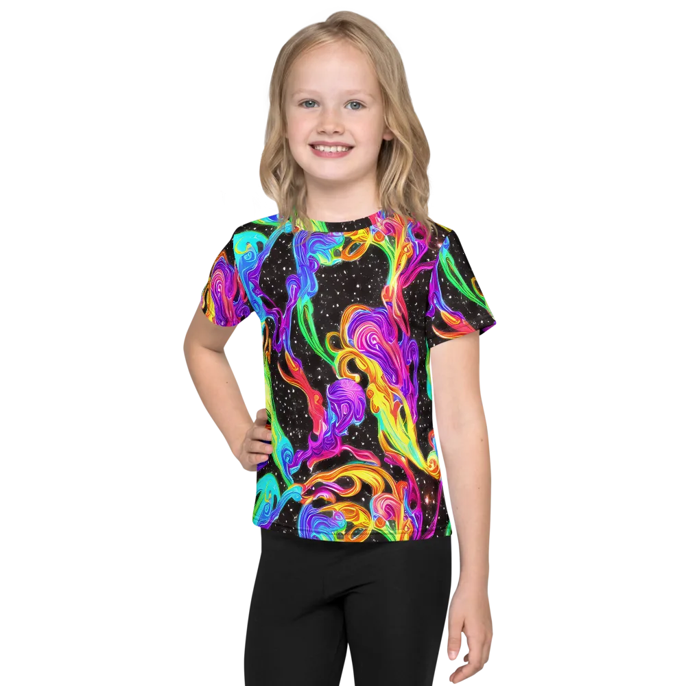Yuan Whirls on Kids Crew Neck T-Shirt — Front