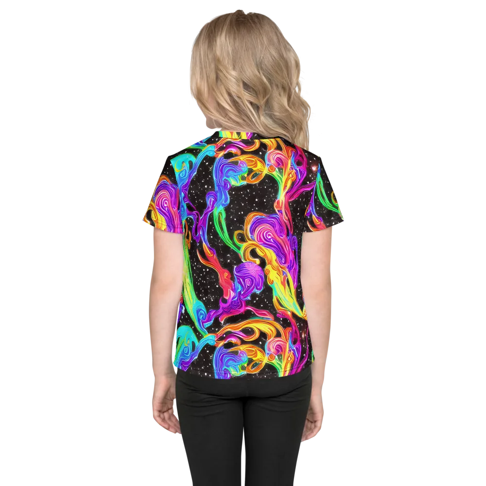 Yuan Whirls on Kids Crew Neck T-Shirt — Back