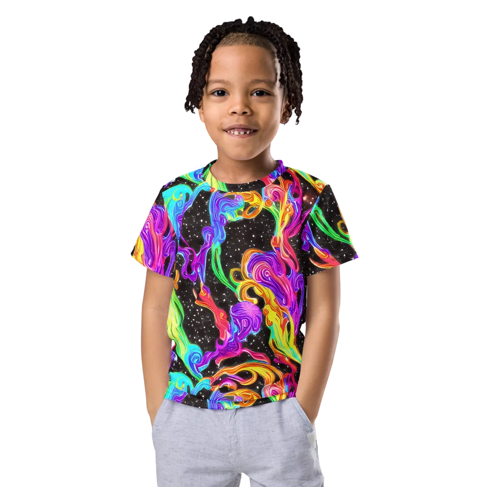 Yuan Whirls on Kids Crew Neck T-Shirt — Front